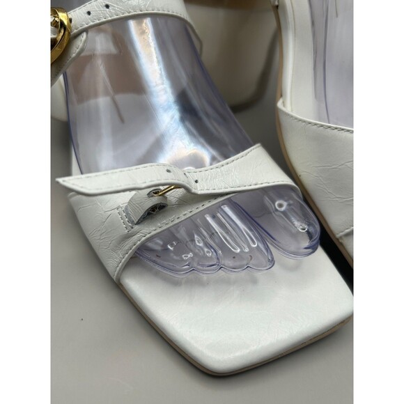 Dolce Vita Women's 2 Buckle Leather Strappy Sandals White Size 9 Missing buckle - Picture 5 of 7